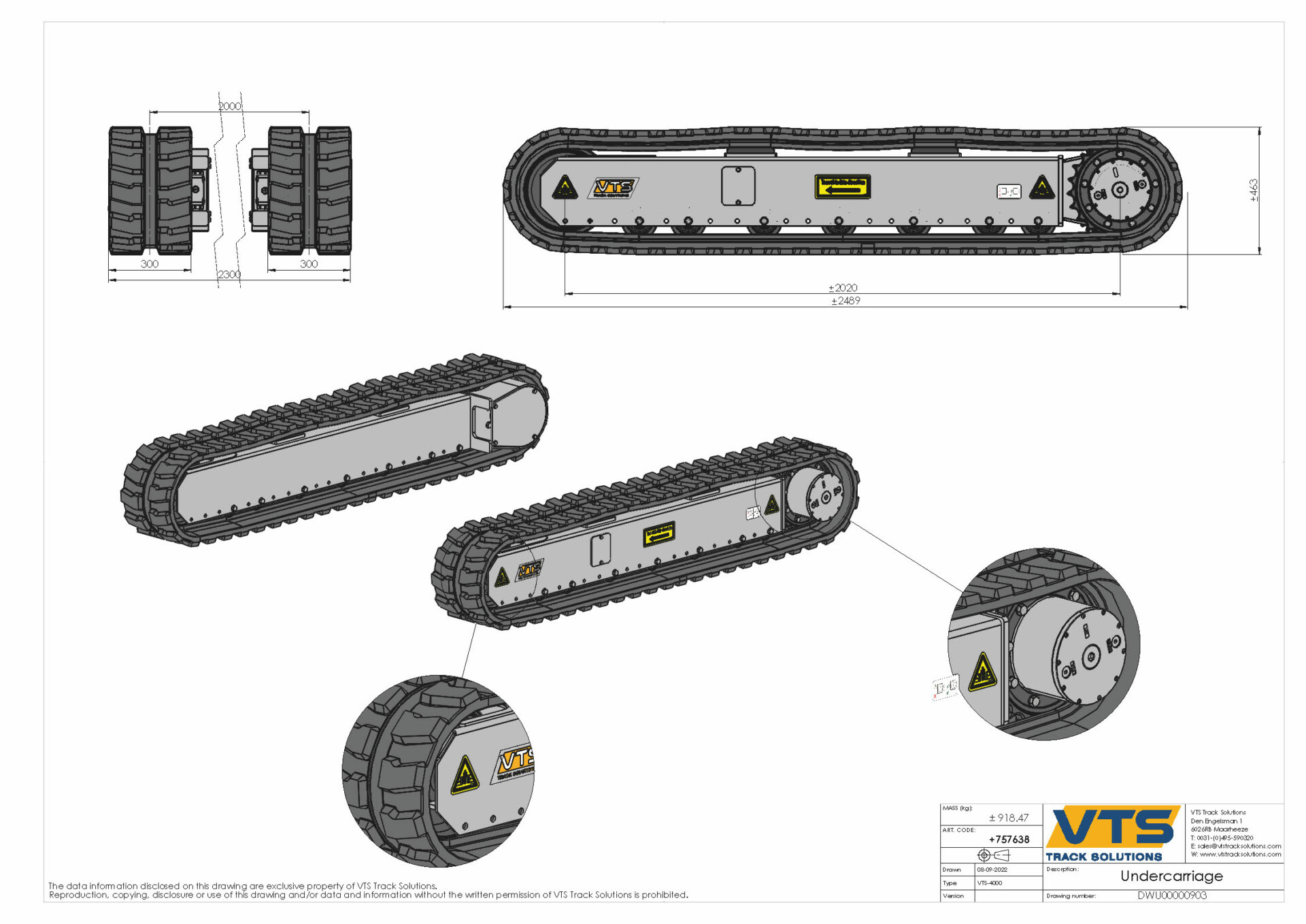 VTS-4000-2490mm /  Max. masse: 6000kg